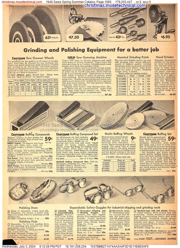 1946 Sears Spring Summer Catalog, Page 1065