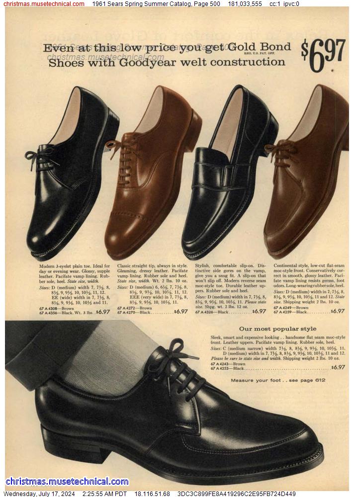 1961 Sears Spring Summer Catalog, Page 500