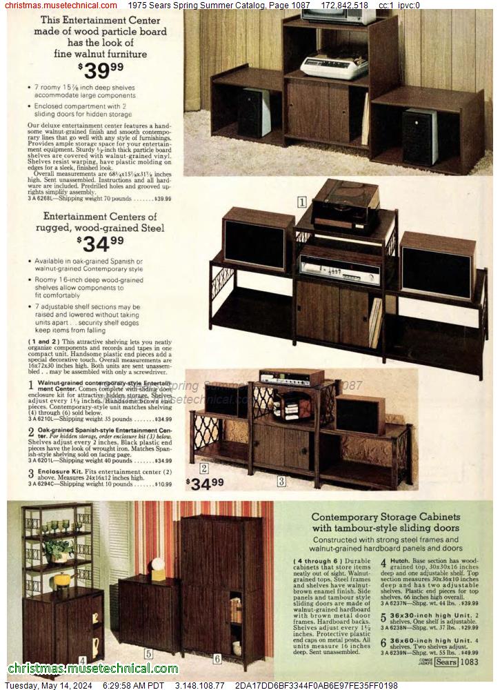 1975 Sears Spring Summer Catalog, Page 1087