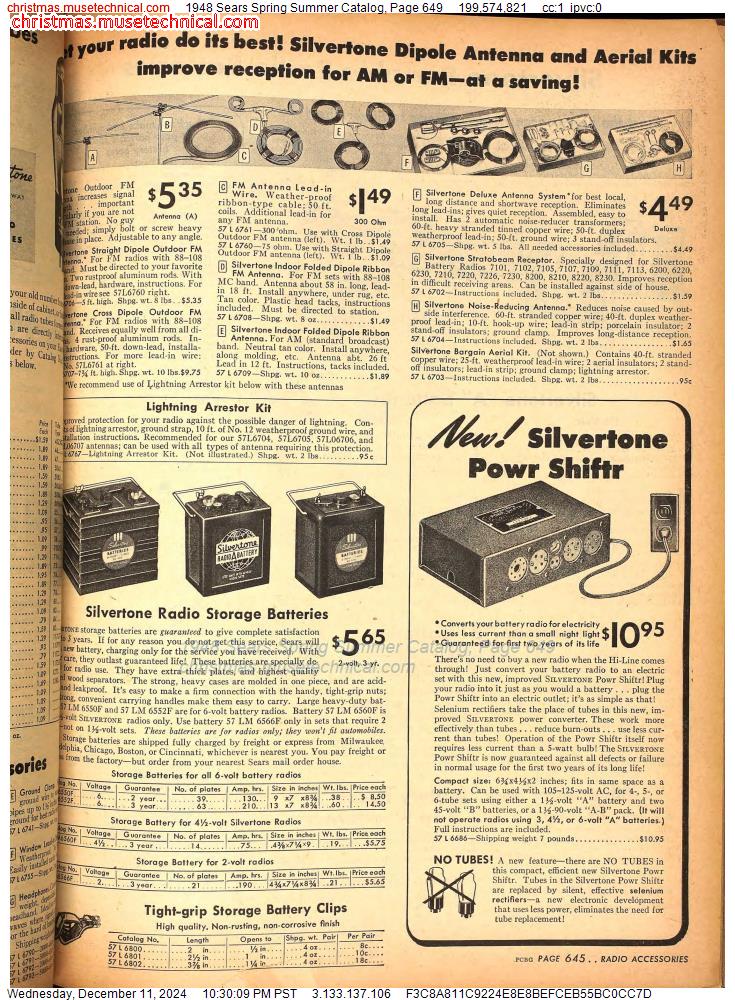 1948 Sears Spring Summer Catalog, Page 649