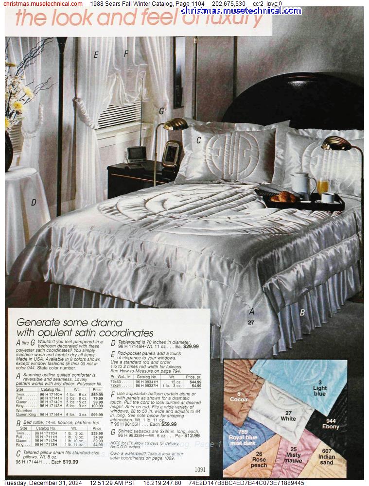 1988 Sears Fall Winter Catalog, Page 1104