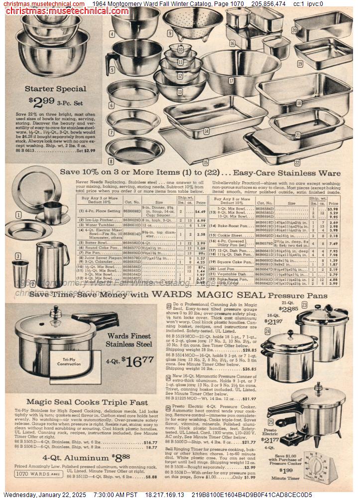 1964 Montgomery Ward Fall Winter Catalog, Page 1070