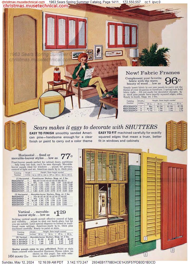 1963 Sears Spring Summer Catalog, Page 1411