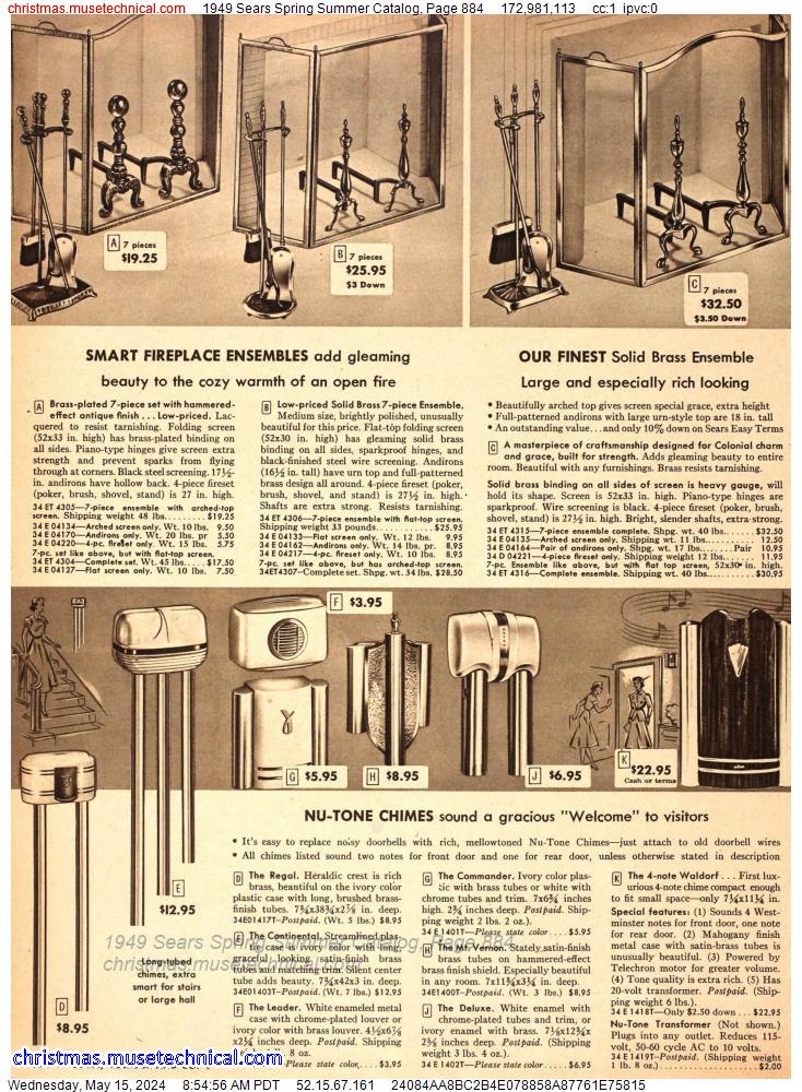 1949 Sears Spring Summer Catalog, Page 884