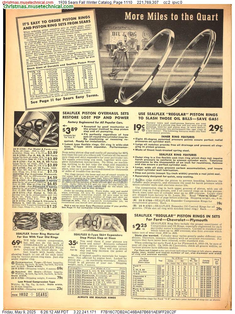 1939 Sears Fall Winter Catalog, Page 1110