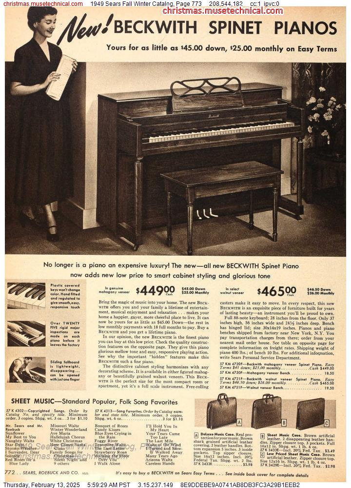 1949 Sears Fall Winter Catalog, Page 773