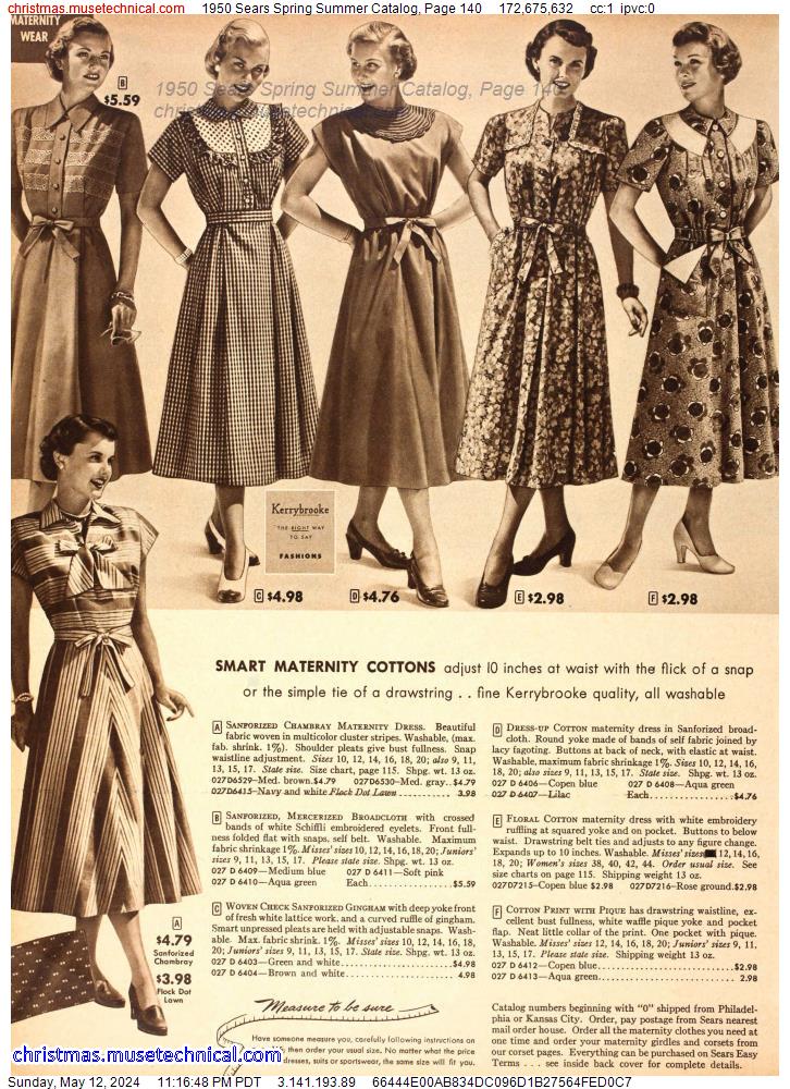 1950 Sears Spring Summer Catalog, Page 140