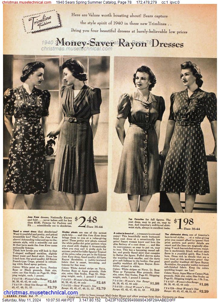 1940 Sears Spring Summer Catalog, Page 78