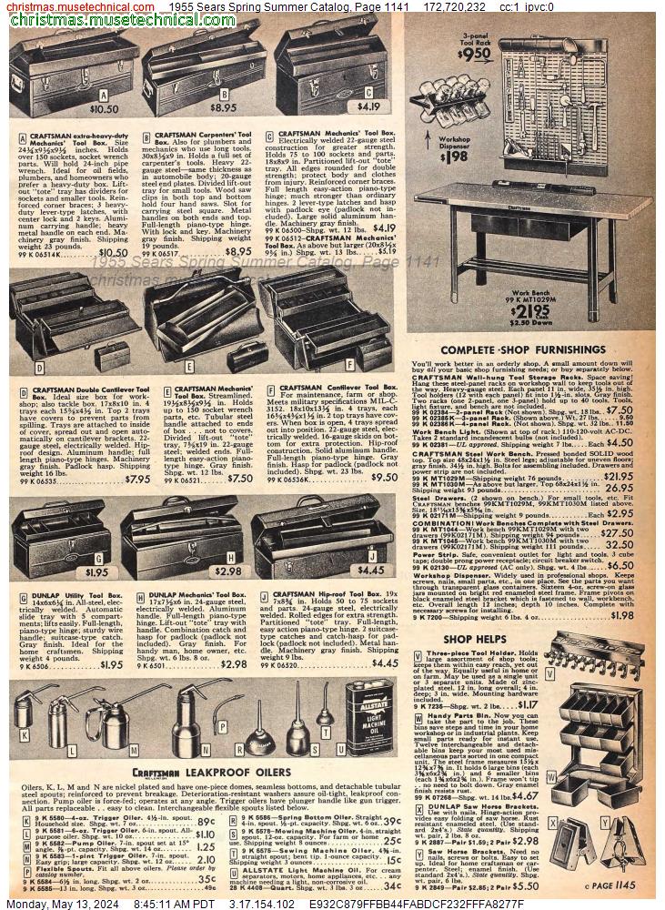 1955 Sears Spring Summer Catalog, Page 1141