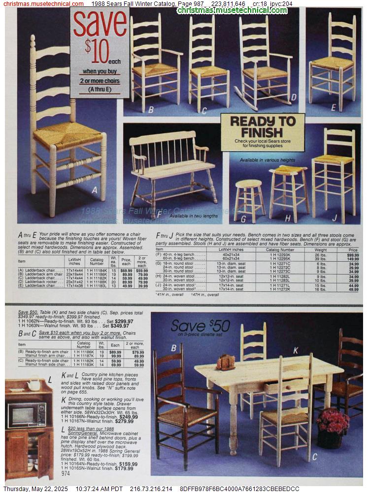 1988 Sears Fall Winter Catalog, Page 987
