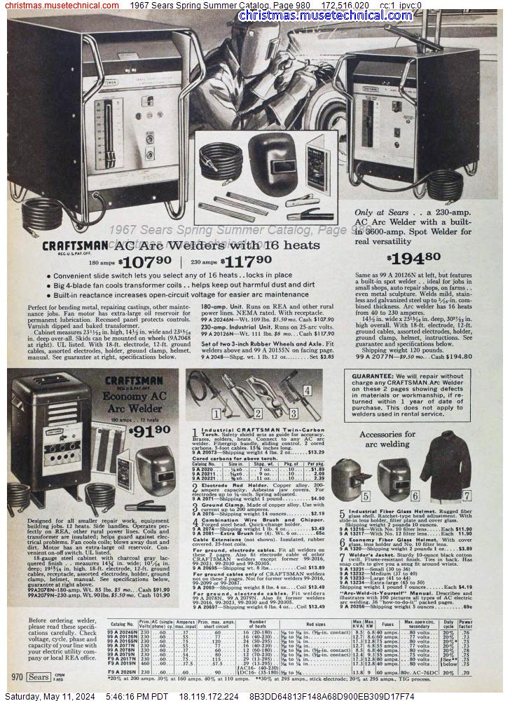 1967 Sears Spring Summer Catalog, Page 980