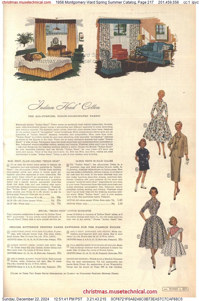 1956 Montgomery Ward Spring Summer Catalog, Page 217