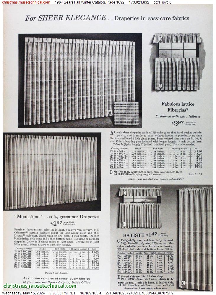 1964 Sears Fall Winter Catalog, Page 1692