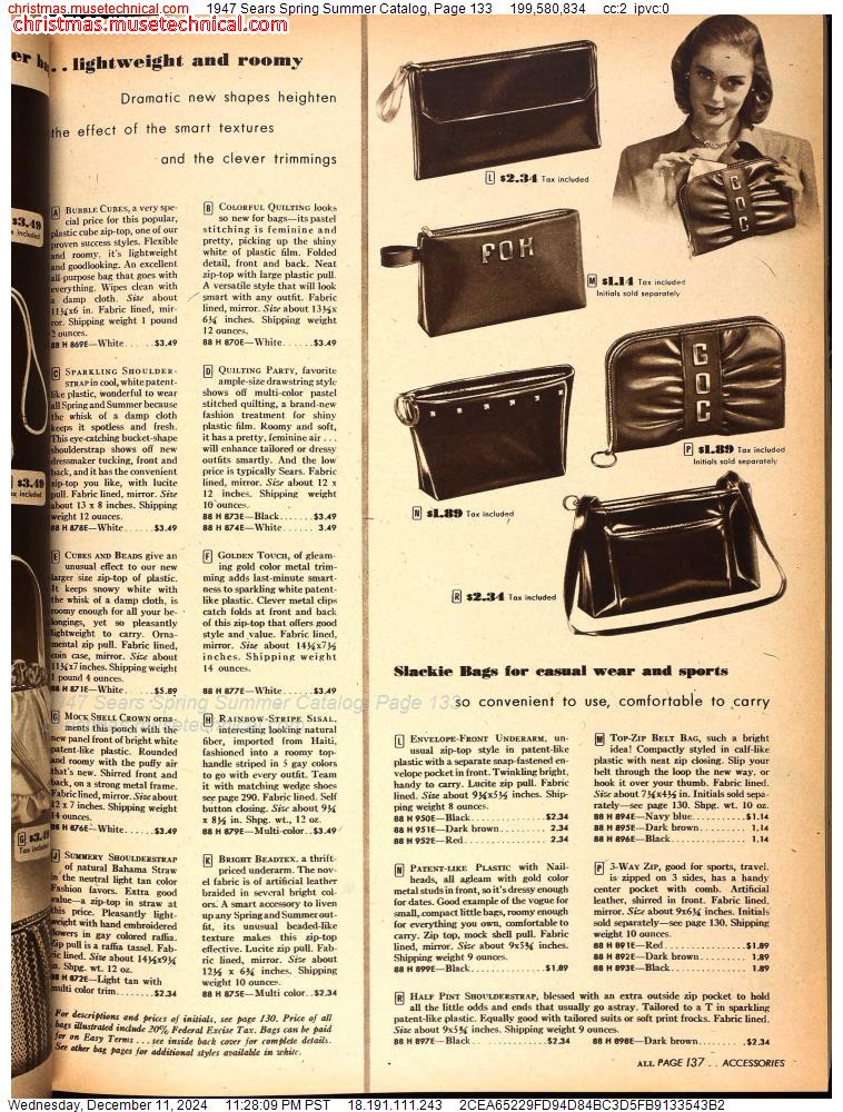 1947 Sears Spring Summer Catalog, Page 133