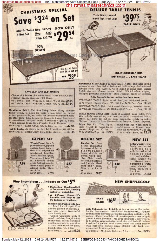 1958 Montgomery Ward Christmas Book, Page 208