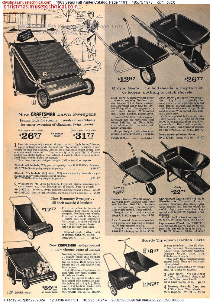 1963 Sears Fall Winter Catalog, Page 1101