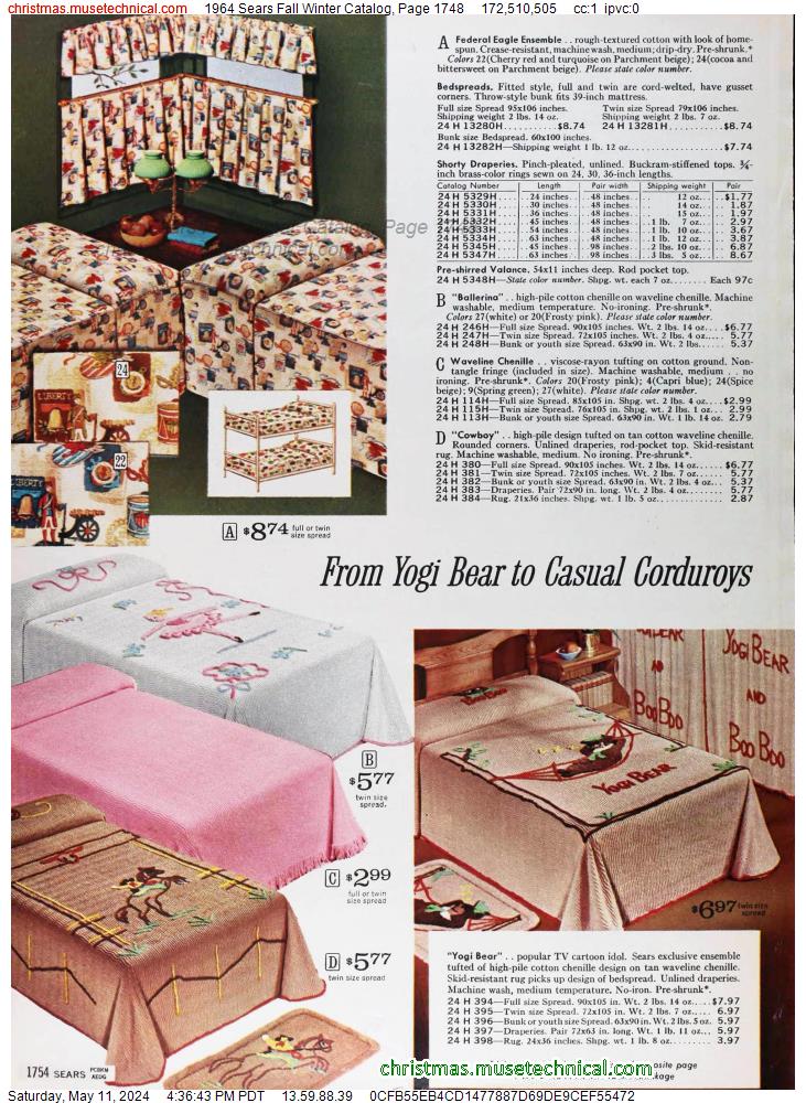 1964 Sears Fall Winter Catalog, Page 1748