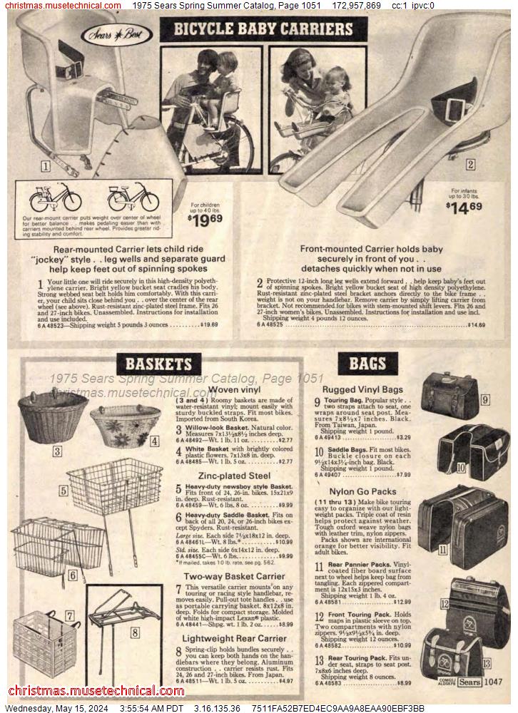 1975 Sears Spring Summer Catalog, Page 1051