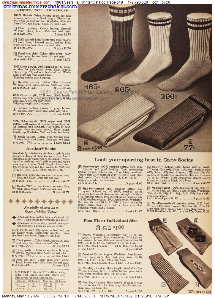1961 Sears Fall Winter Catalog, Page 618