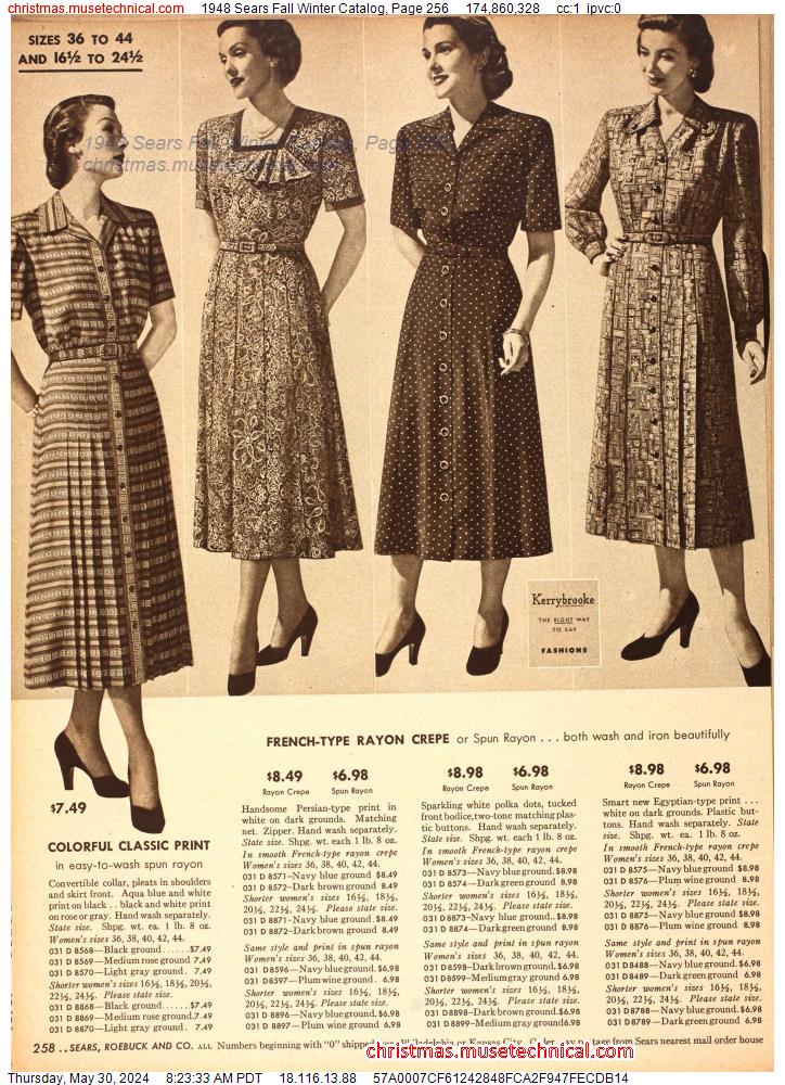 1948 Sears Fall Winter Catalog, Page 256