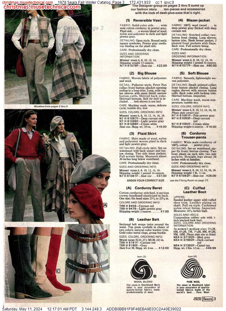 1978 Sears Fall Winter Catalog, Page 3
