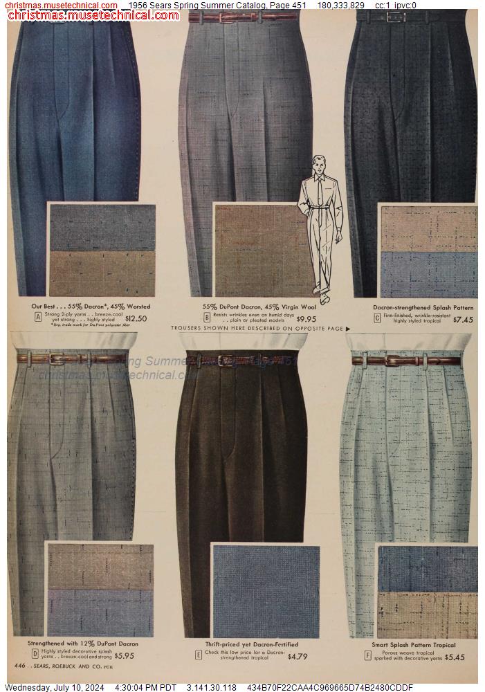 1956 Sears Spring Summer Catalog, Page 451