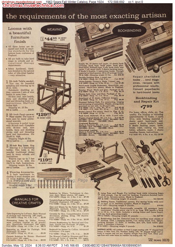 1963 Sears Fall Winter Catalog, Page 1024