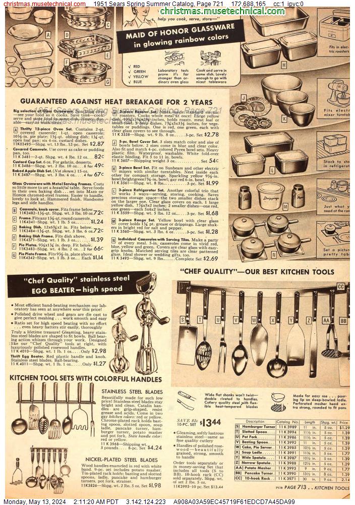 1951 Sears Spring Summer Catalog, Page 721