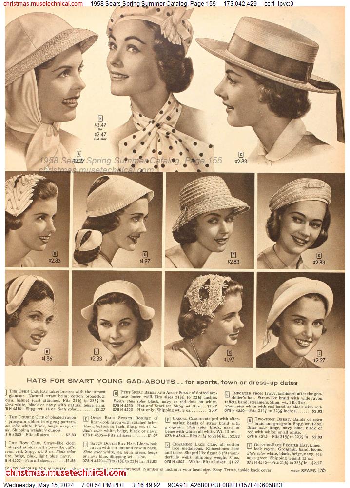 1958 Sears Spring Summer Catalog, Page 155