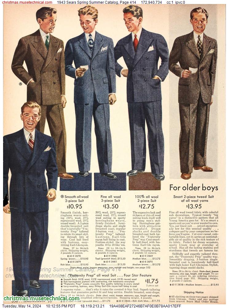 1943 Sears Spring Summer Catalog, Page 414