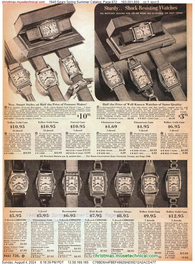 1940 Sears Spring Summer Catalog, Page 872