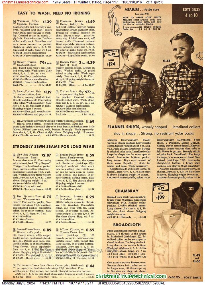1949 Sears Fall Winter Catalog, Page 117