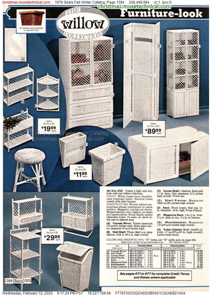 1976 Sears Fall Winter Catalog, Page 1384