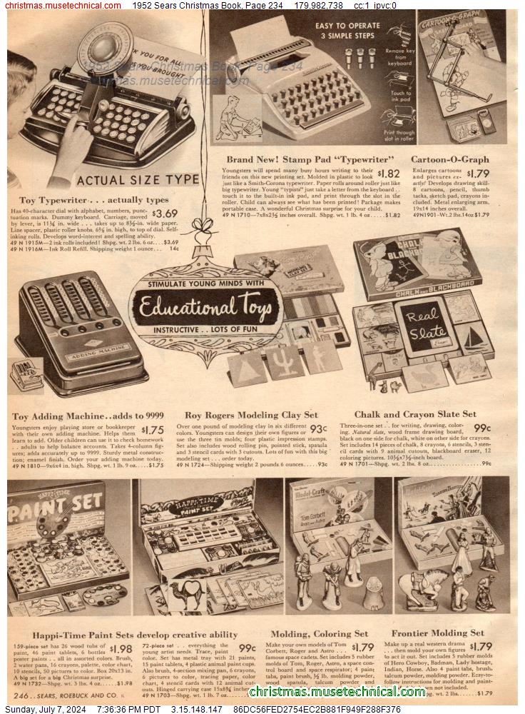 1952 Sears Christmas Book, Page 234