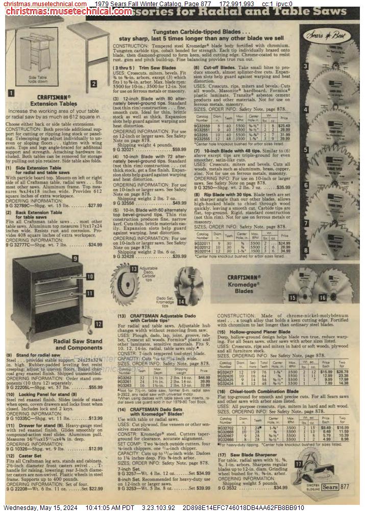 1979 Sears Fall Winter Catalog, Page 877