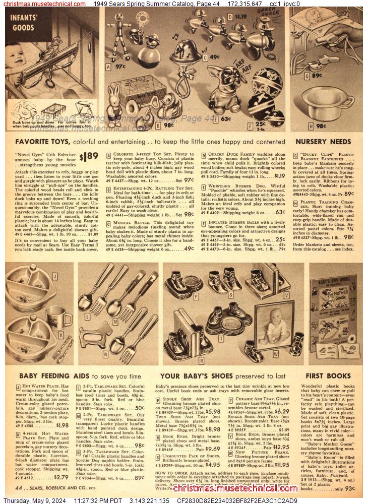 1949 Sears Spring Summer Catalog, Page 44