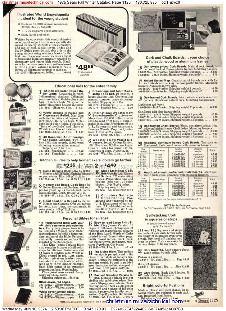 1975 Sears Fall Winter Catalog, Page 1125