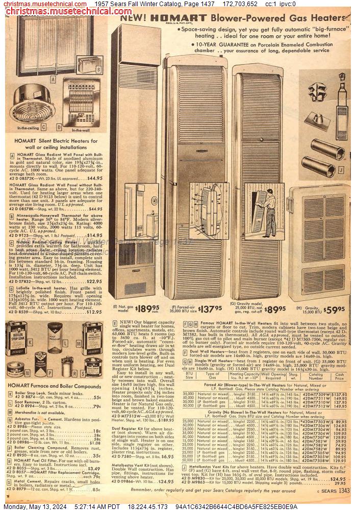 1957 Sears Fall Winter Catalog, Page 1437