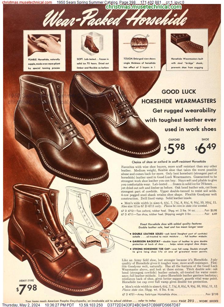 1950 Sears Spring Summer Catalog, Page 398