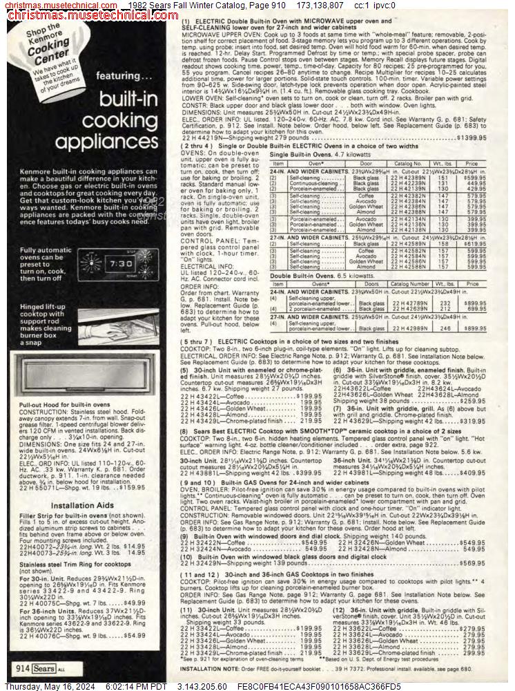 1982 Sears Fall Winter Catalog, Page 910