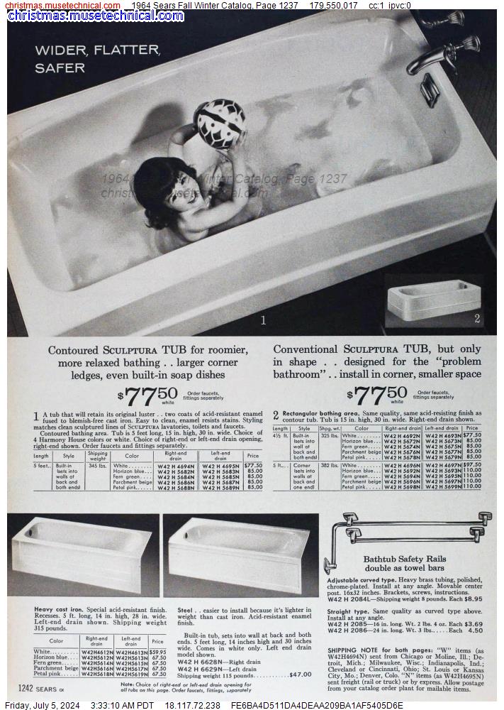 1964 Sears Fall Winter Catalog, Page 1237