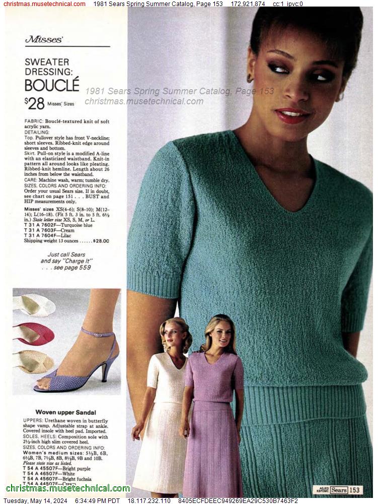 1981 Sears Spring Summer Catalog, Page 153