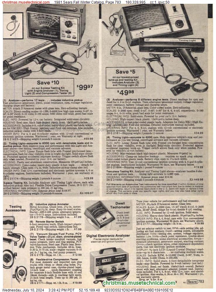1981 Sears Fall Winter Catalog, Page 783