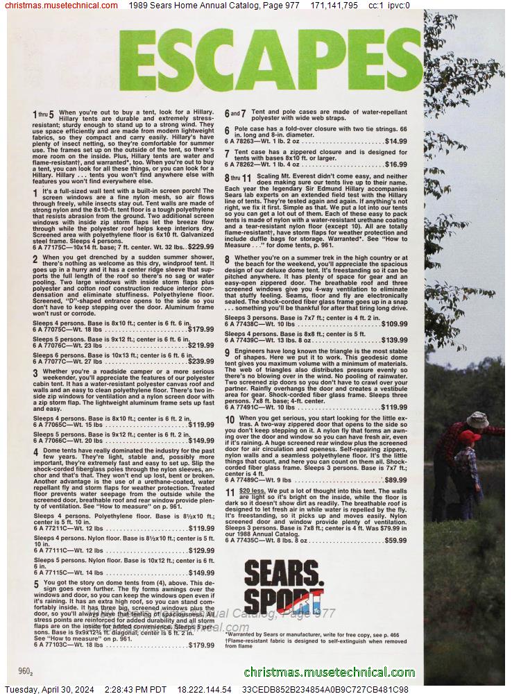 1989 Sears Home Annual Catalog, Page 977