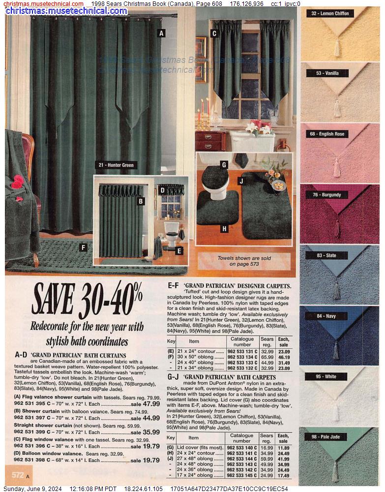 1998 Sears Christmas Book (Canada), Page 608