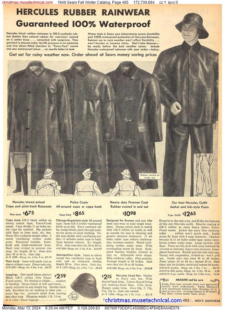 1949 Sears Fall Winter Catalog, Page 485