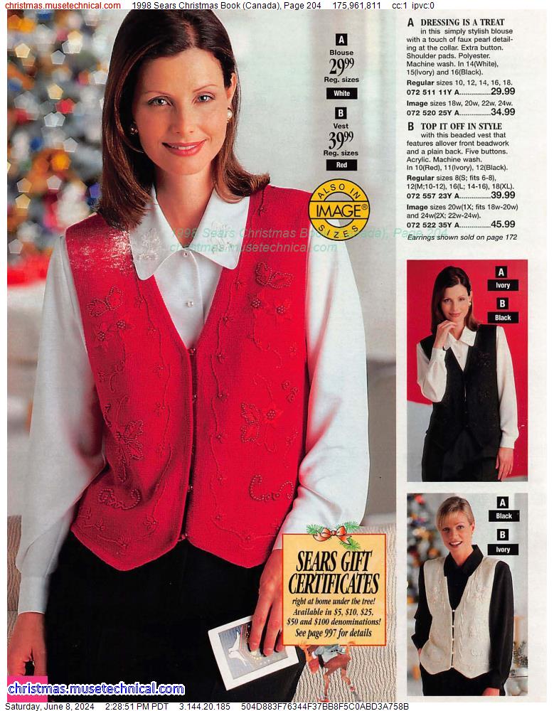 1998 Sears Christmas Book (Canada), Page 204