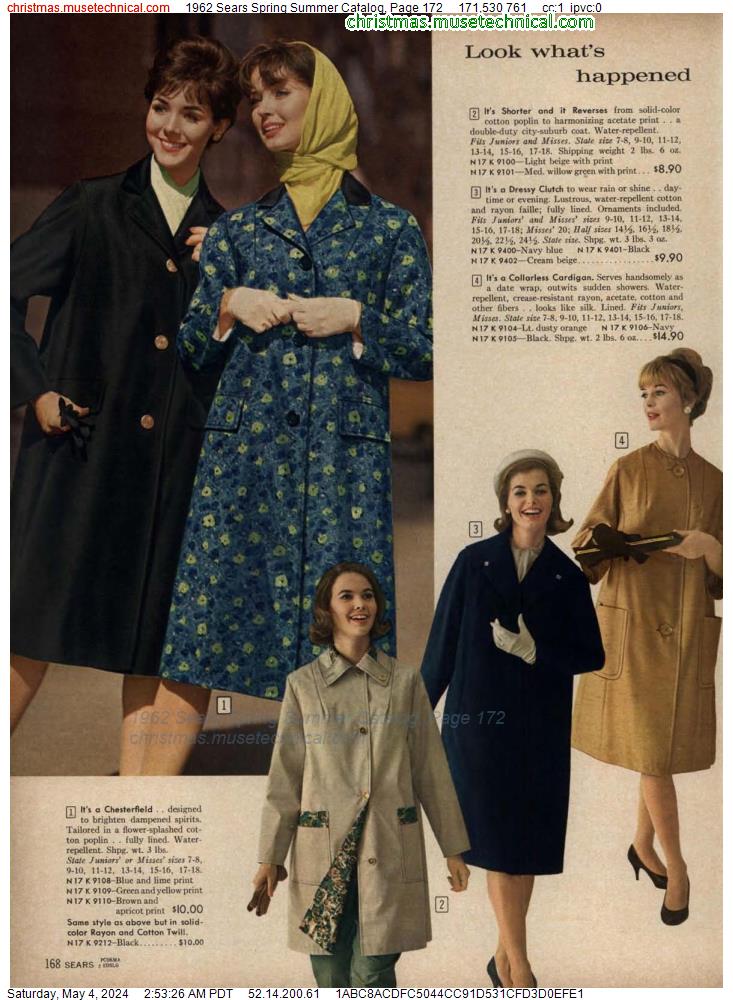 1962 Sears Spring Summer Catalog, Page 172