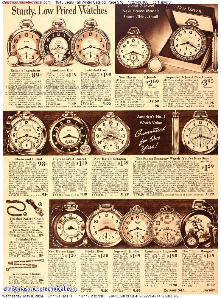 1940 Sears Fall Winter Catalog, Page 570