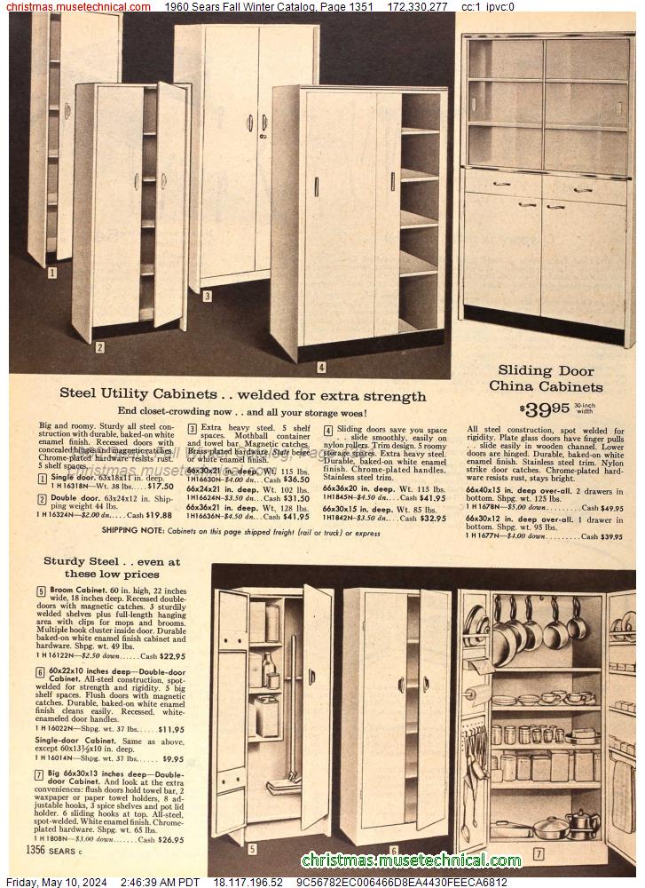 1960 Sears Fall Winter Catalog, Page 1351